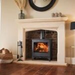 stove in period fireplace